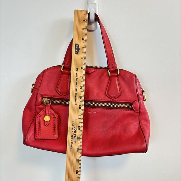 Marc by Marc Jacobs Satchel Handbag Womens Red Medium Leather Purse - Picture 11 of 12